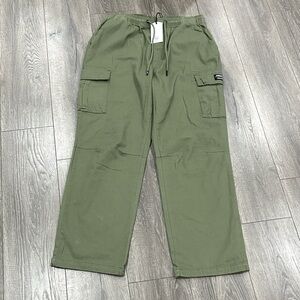 WESC OPEN BOTTOM CARGO PANTS XL~Olive